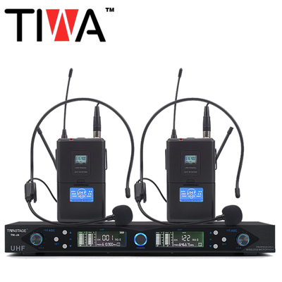 TIWA Best Selling Professional uhf wireless microphone with 2 headsets