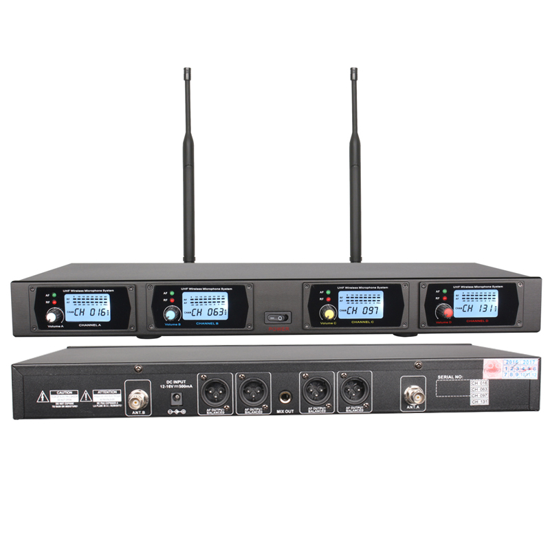 4 Channel Wireless Karaoke Microphone TW-48 with Handheld Microphone